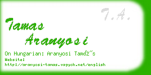 tamas aranyosi business card